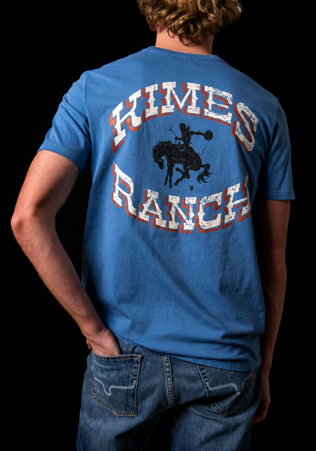 Kimes Ranch Lucky B Bucking T-Shirt Mid Blue | Western Rodeo Tee