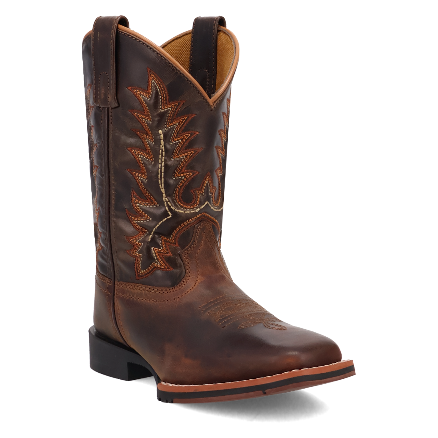 DEXTER LEATHER CHILDREN'S BOOT - RUST/GREEN