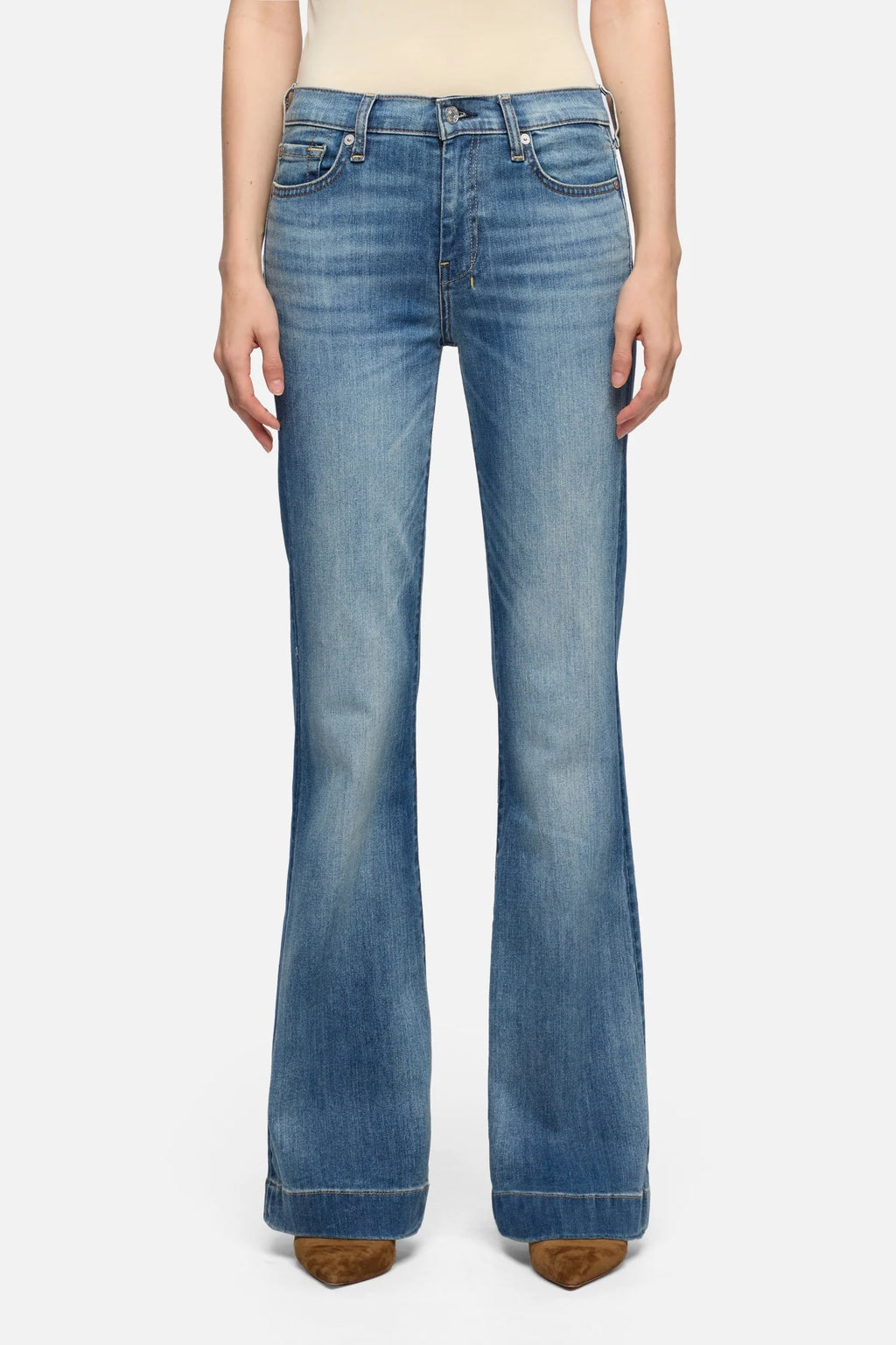 7 For All Mankind DOJO 34"L- Distressed Authentic Light