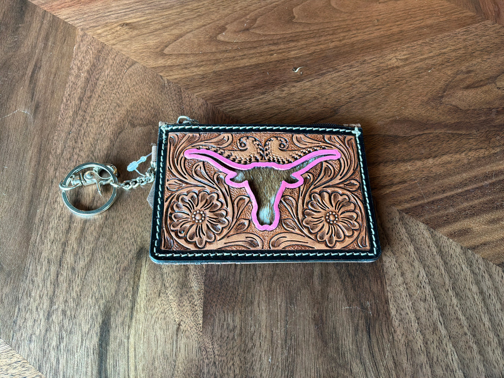 Boho Ranch Tooled Leather Cowhide Wallet