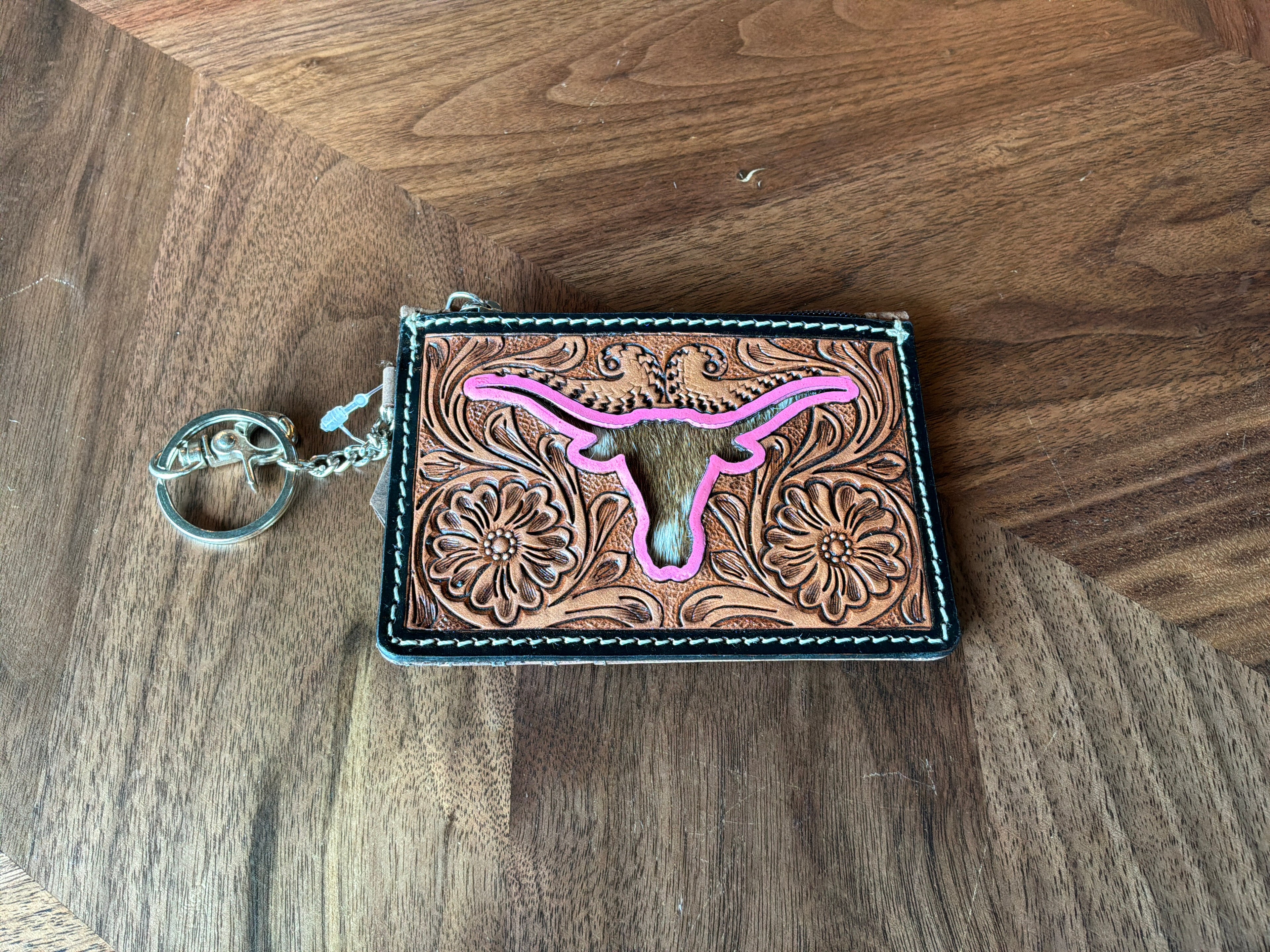 Boho Ranch Tooled Leather Cowhide Wallet