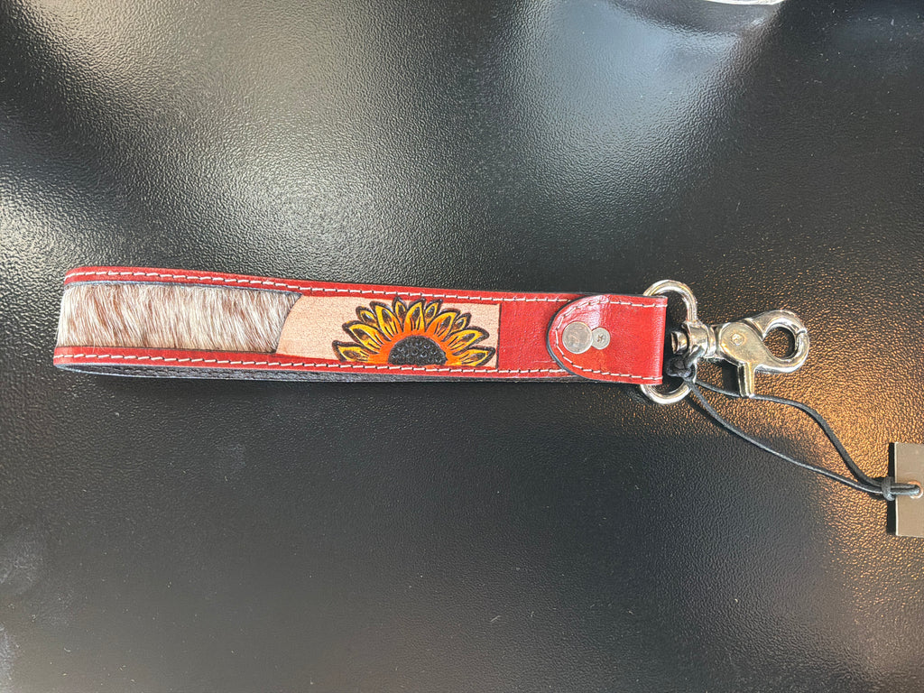 With Love Hand-tooled Key Fob