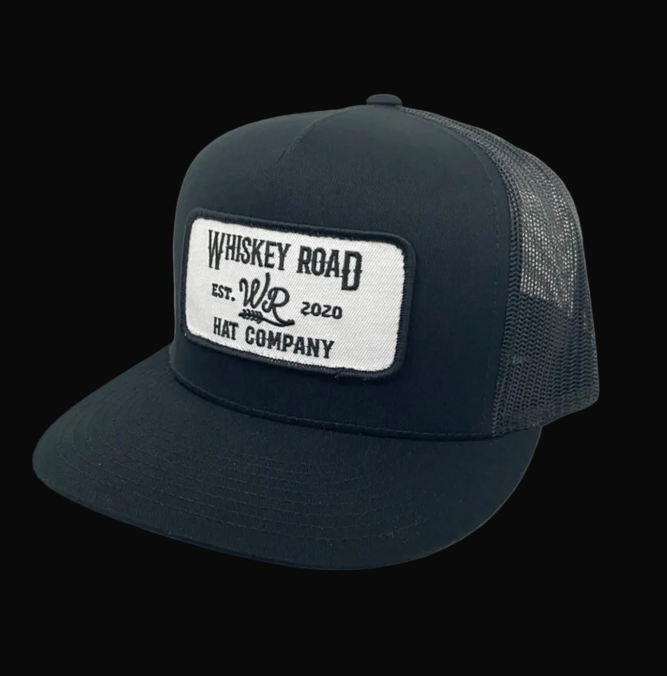Whiskey Road Hat - Black with White Patch