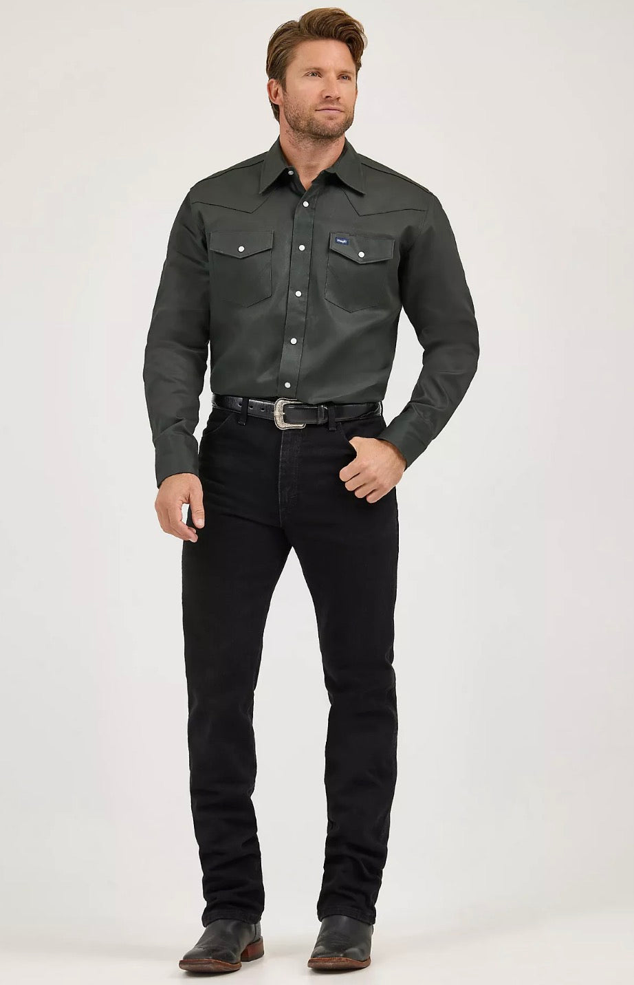 Cowboy Cut Firm Finish Twill Western Snap Work Shirt