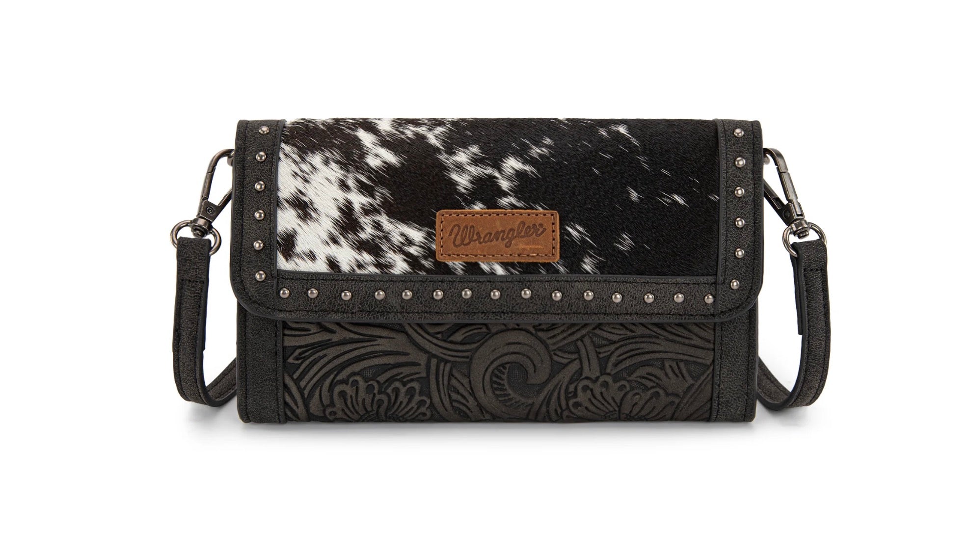 Wrangler Genuine Cowhide Wallet/Wristlet/Crossbody Bag