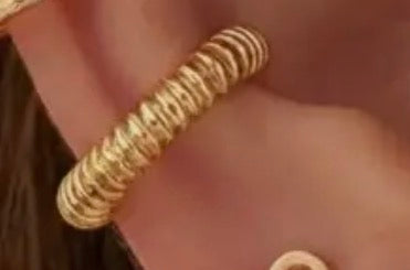 Gold Textured Hoop Earrings