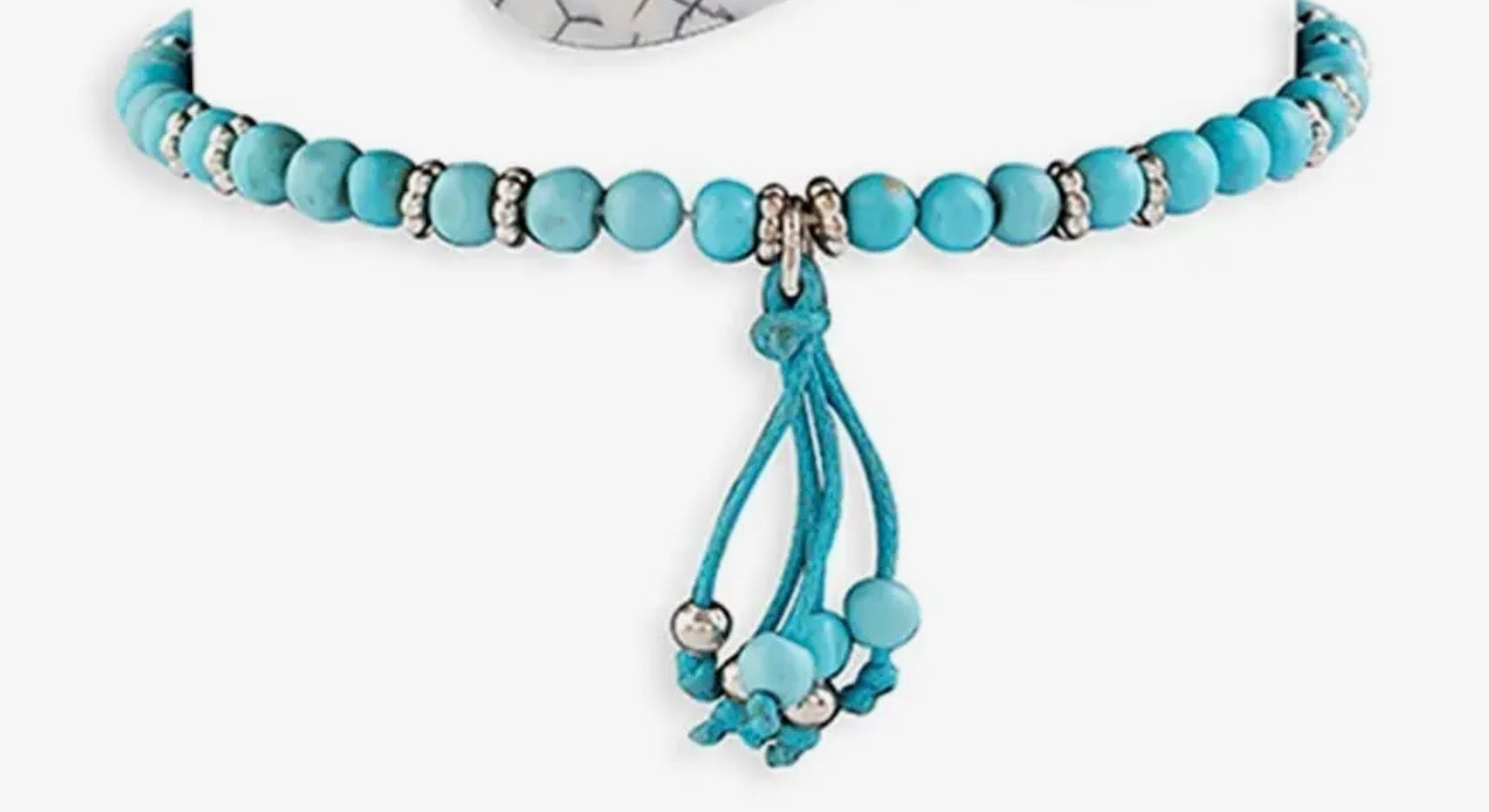 Turquoise and Silver Beaded Bracelet