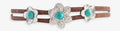 Flower with Brown Leather Band Bracelet
