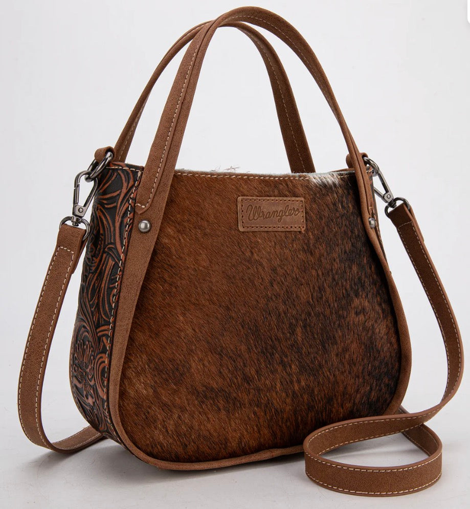 Wrangler Genuine Hair-On Cowhide Tote/Crossbody