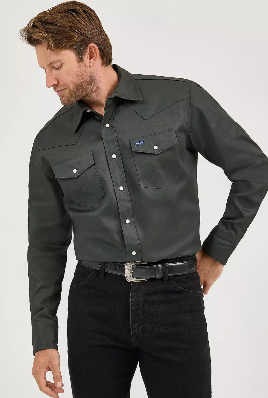 Cowboy Cut Firm Finish Twill Western Snap Work Shirt