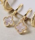 Pink Clover Charm Dangly Earrings
