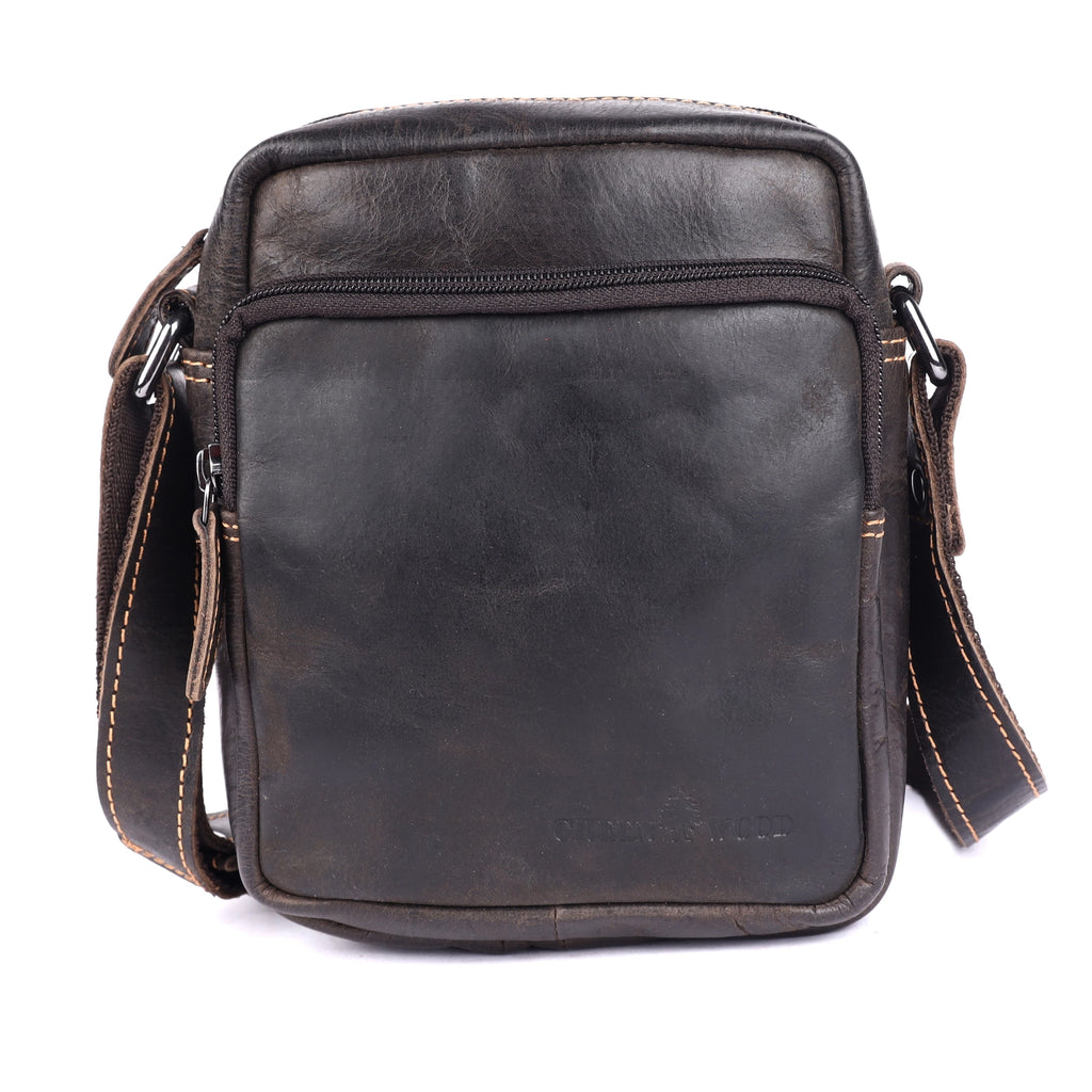 Greenwood Leather - Hudson Classic Leather Crossbody Unisex Bag