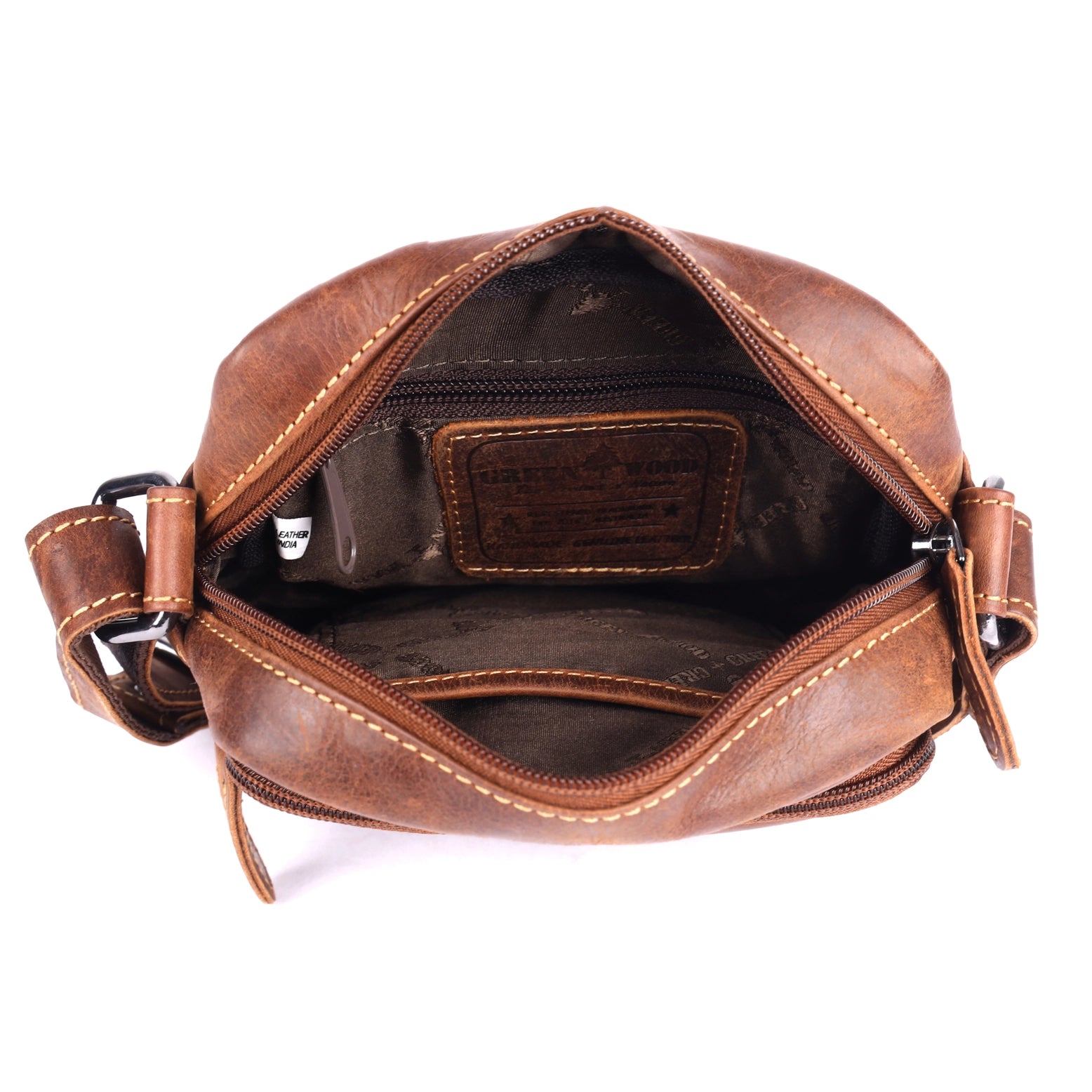 Greenwood Leather - Hudson Classic Leather Crossbody Unisex Bag
