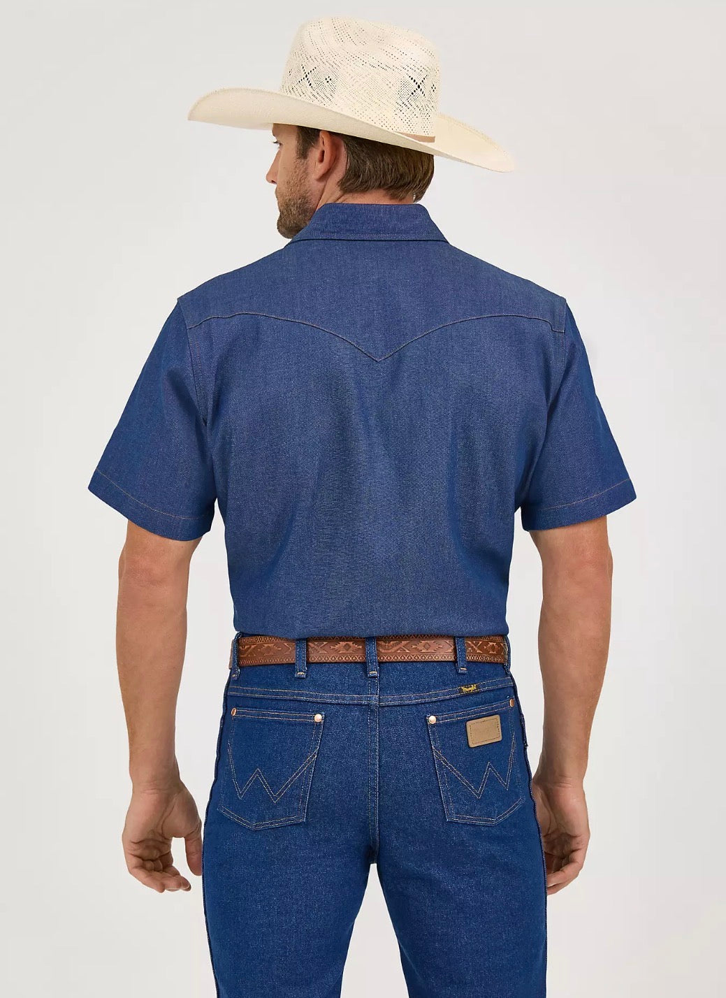 Wrangler Mens Authentic Cowboy Cut Work Shirt - Rigid Indigo