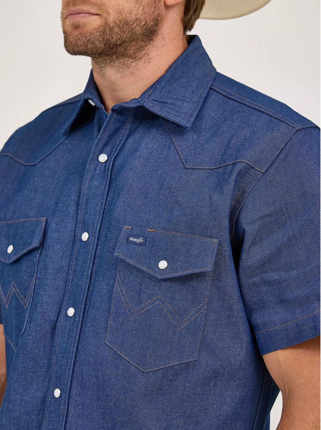 Wrangler Mens Authentic Cowboy Cut Work Shirt - Rigid Indigo