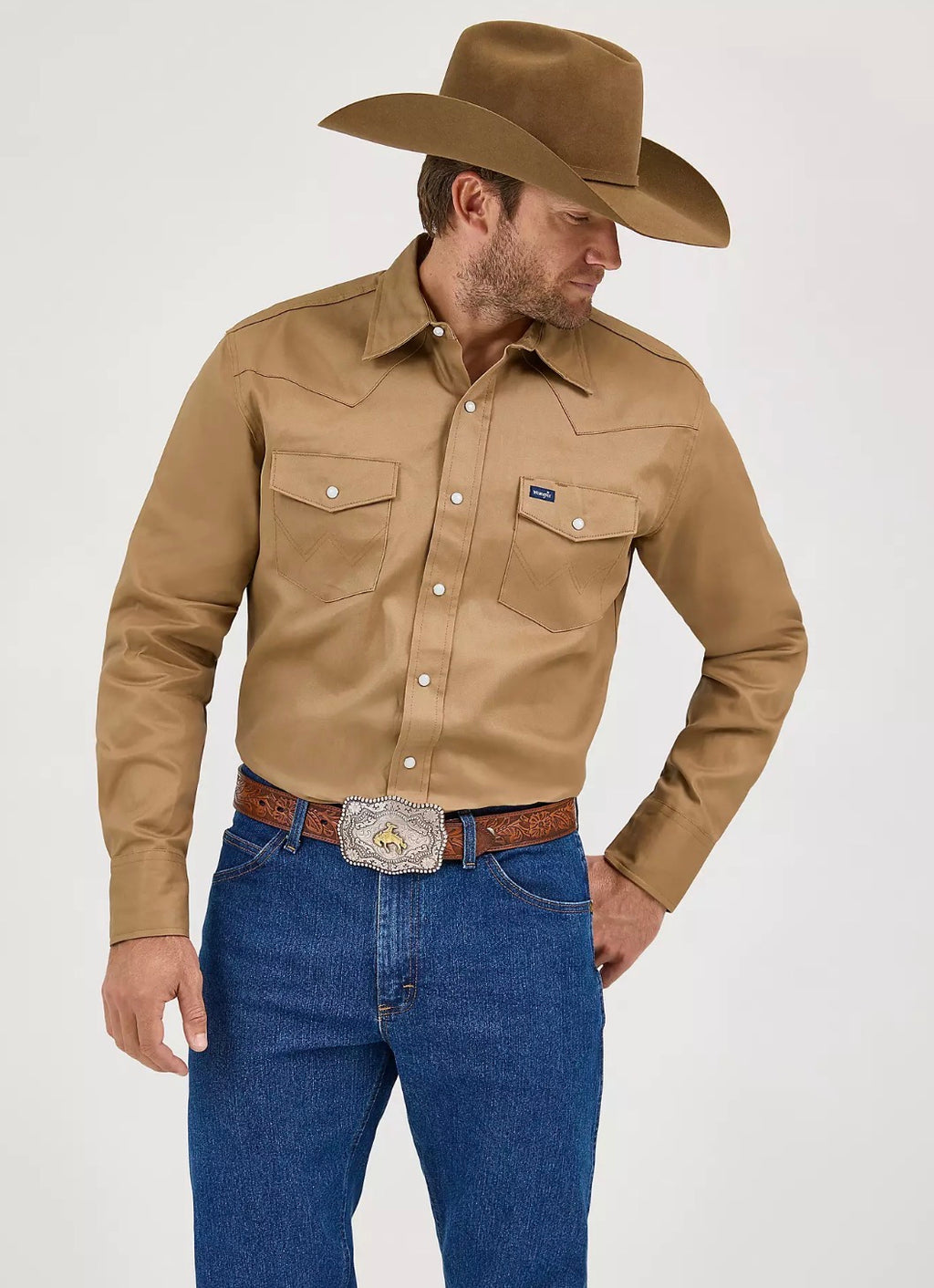 Wrangler Mens Authentic Cowboy Cut Work Shirt - Rawhide