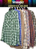 Mens Wrangler Long Sleeve Dress Western Plaid Shirts - Assorted