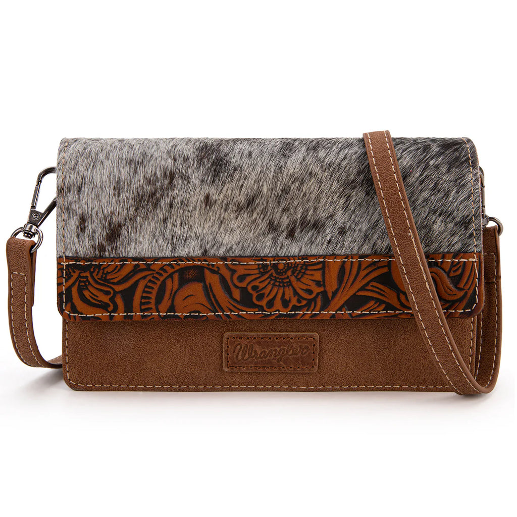 Wrangler Genuine Cowhide Wallet/Wristlet/Crossbody Bag