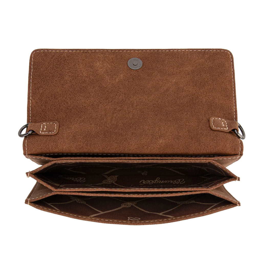 Wrangler Genuine Cowhide Wallet/Wristlet/Crossbody Bag