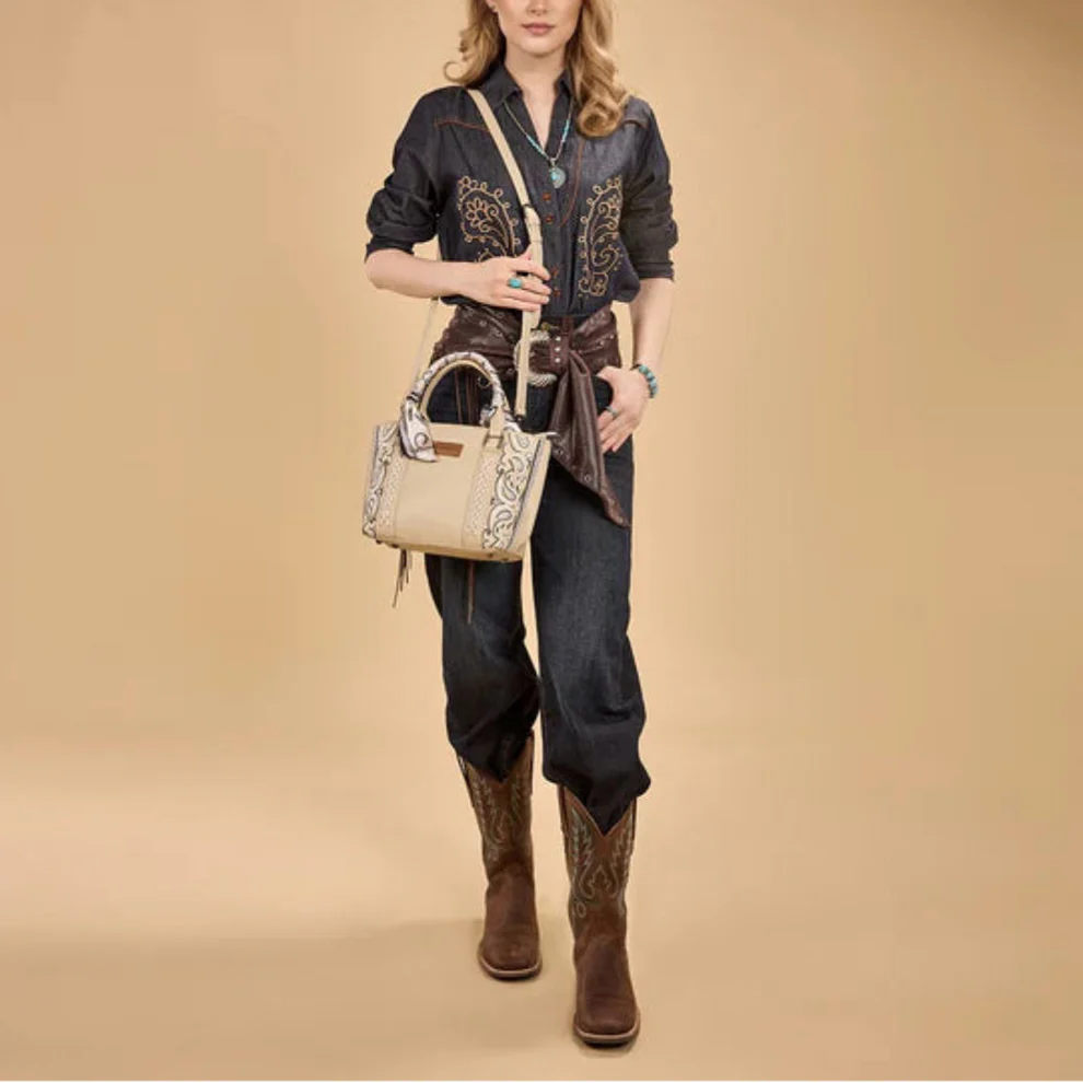 Wrangler Braided Paisley Bandana Tote Bag