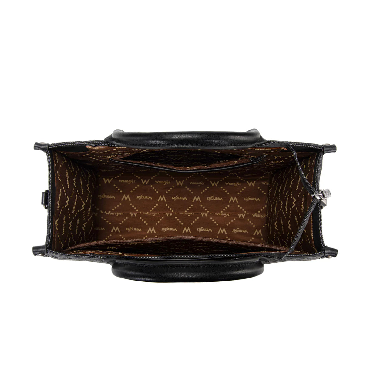 Black Aztec Studded Denim Tote/Crossbody Bag