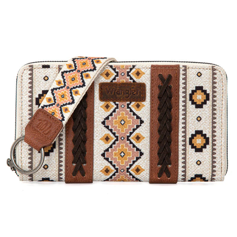 Wrangler Aztec Print Zip Around Wristlet Wallet