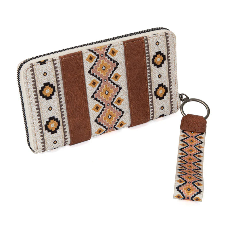 Wrangler Aztec Print Zip Around Wristlet Wallet