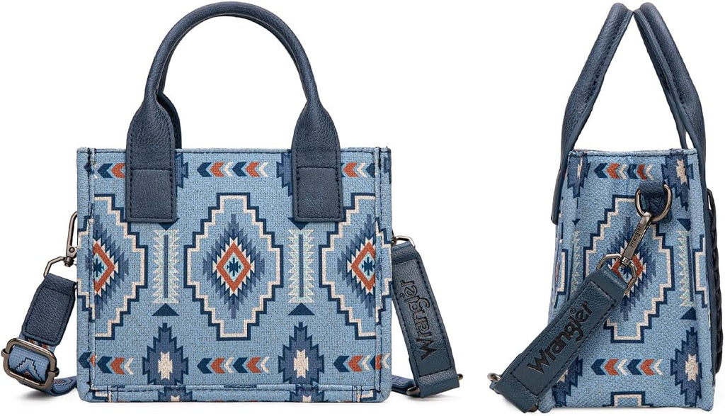 Wrangler Aztec Print Braided Detail Tote Bag