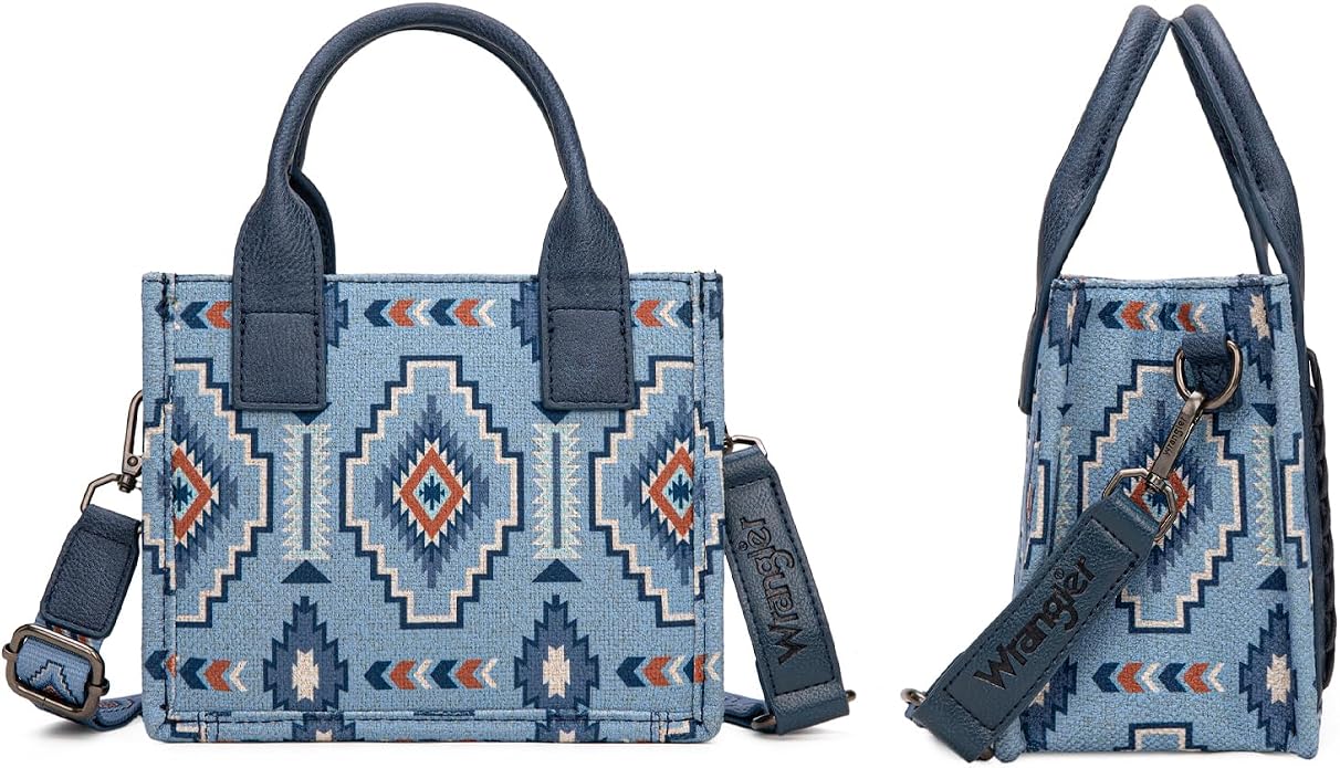 Wrangler Aztec Print Braided Detail Tote Bag