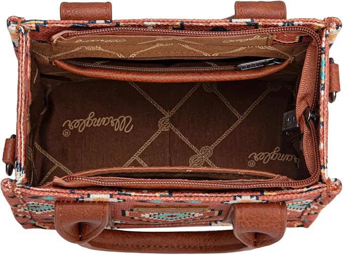 Wrangler Aztec Print Braided Detail Tote Bag