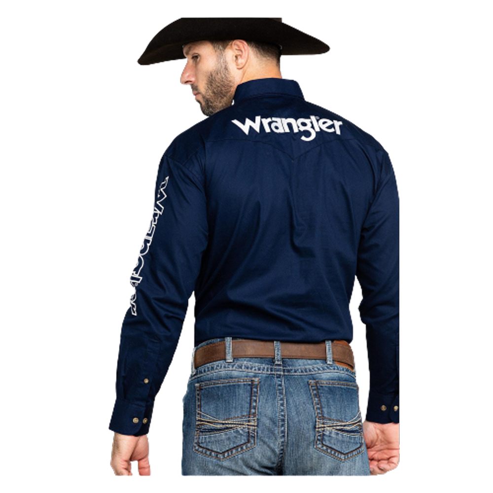 Wrangler Logo Long Sleeve Shirt - Navy