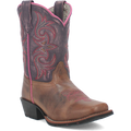 MAJESTY LEATHER CHILDREN'S BOOT - SAND/PURPLE