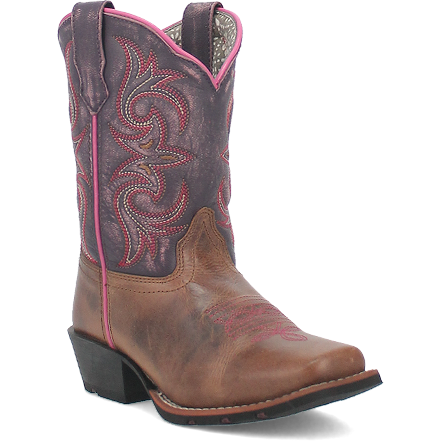 MAJESTY LEATHER CHILDREN'S BOOT - SAND/PURPLE