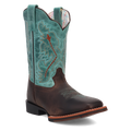 SALINA LEATHER CHILDREN'S BOOT - BROWN/TURQUOISE