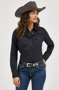 Wrangler Retro Long Sleeve Solid Shirt - Black