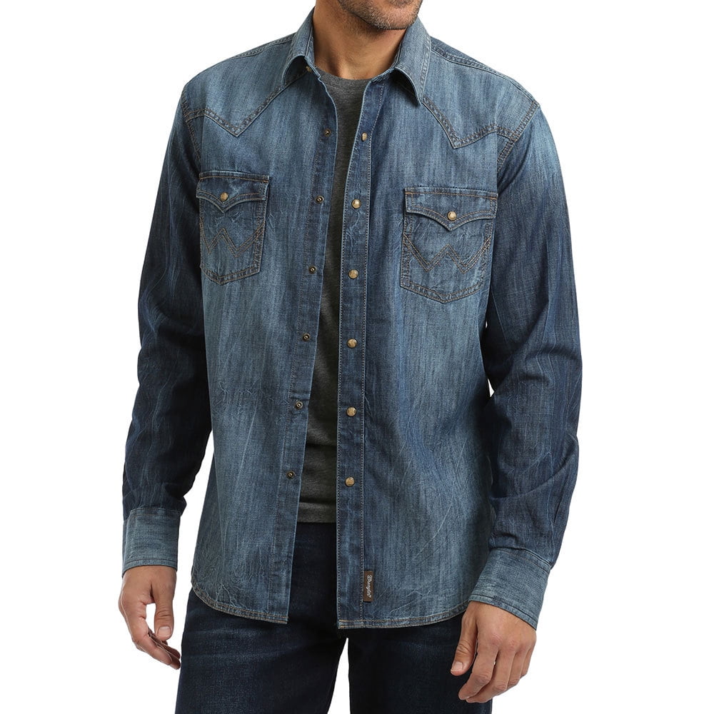 Wrangler Retro Premium Shirt - Blue Denim