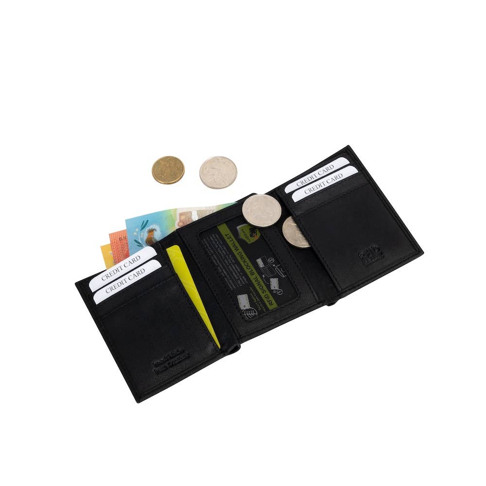 Men’s Tri-Fold RFID Leather Wallet Wellington: Sandal