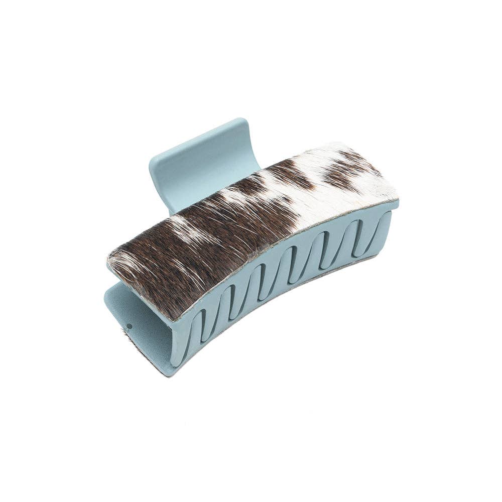 Cactus Bloom Ridge Hair Comb Clip: Hand-Tooled