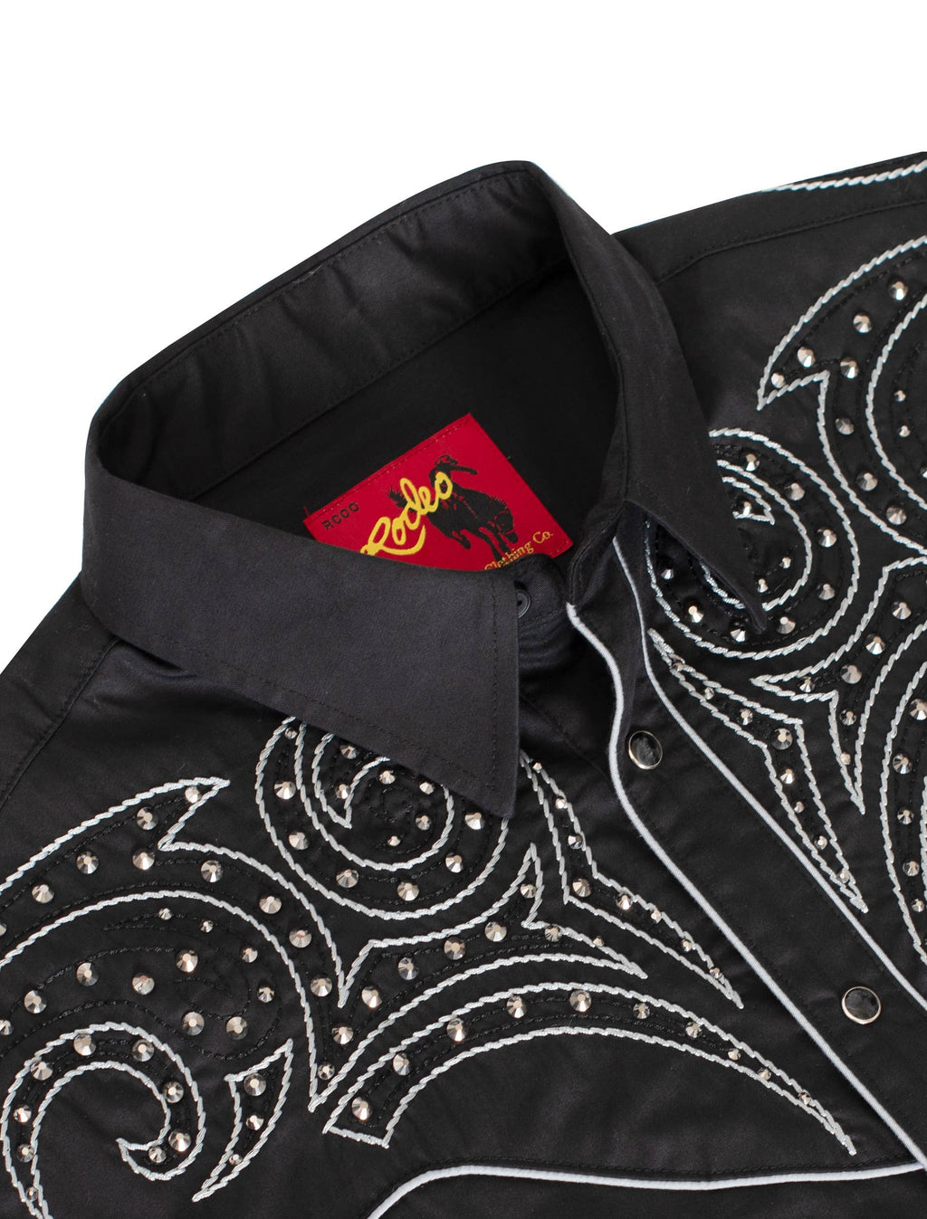 Men's Western Cowboy diamond studded Embroidery Shirt: 1001 / M