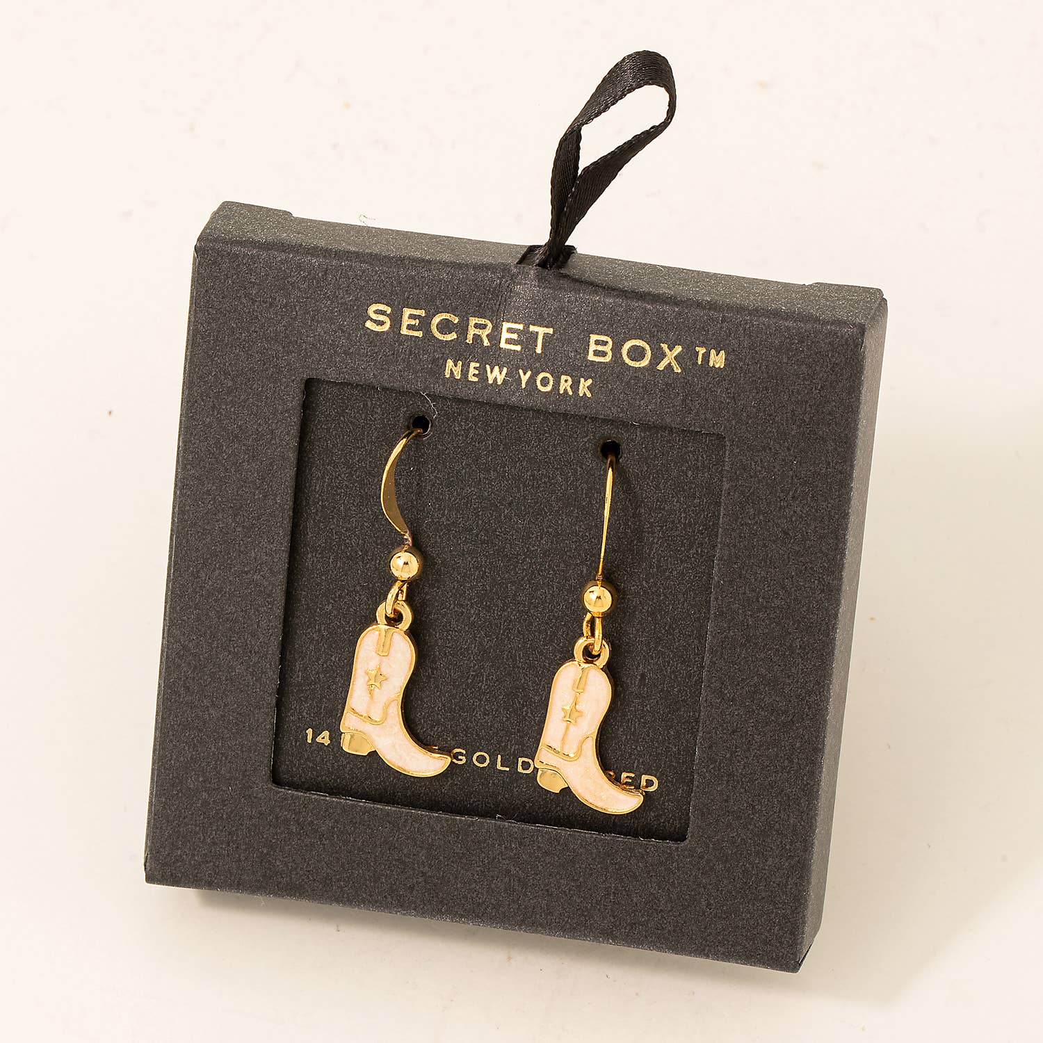 Secret Box Western Cowboy Boot Earrings: TQ