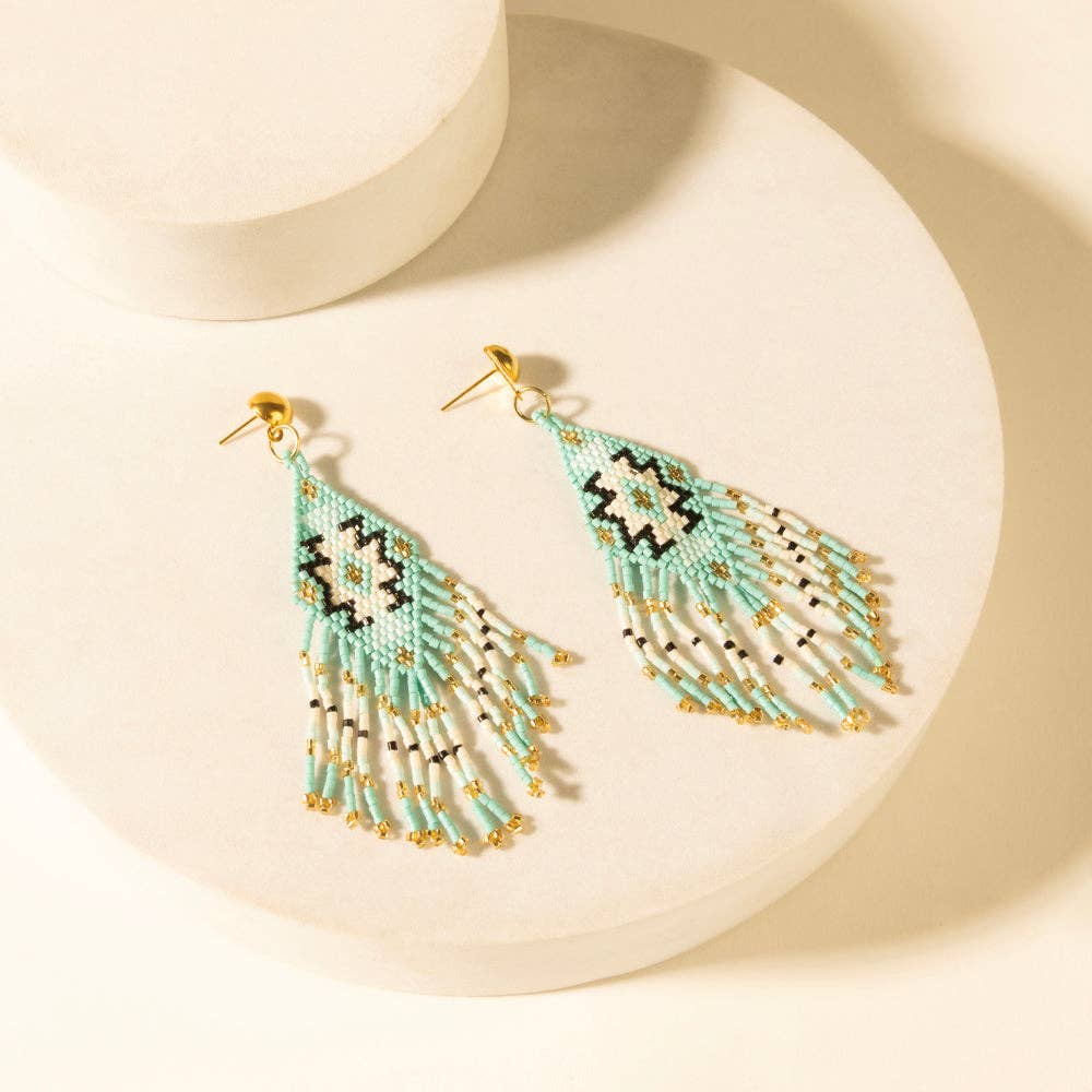 Starfall Fringe Earrings in Turquoise: Turquoise