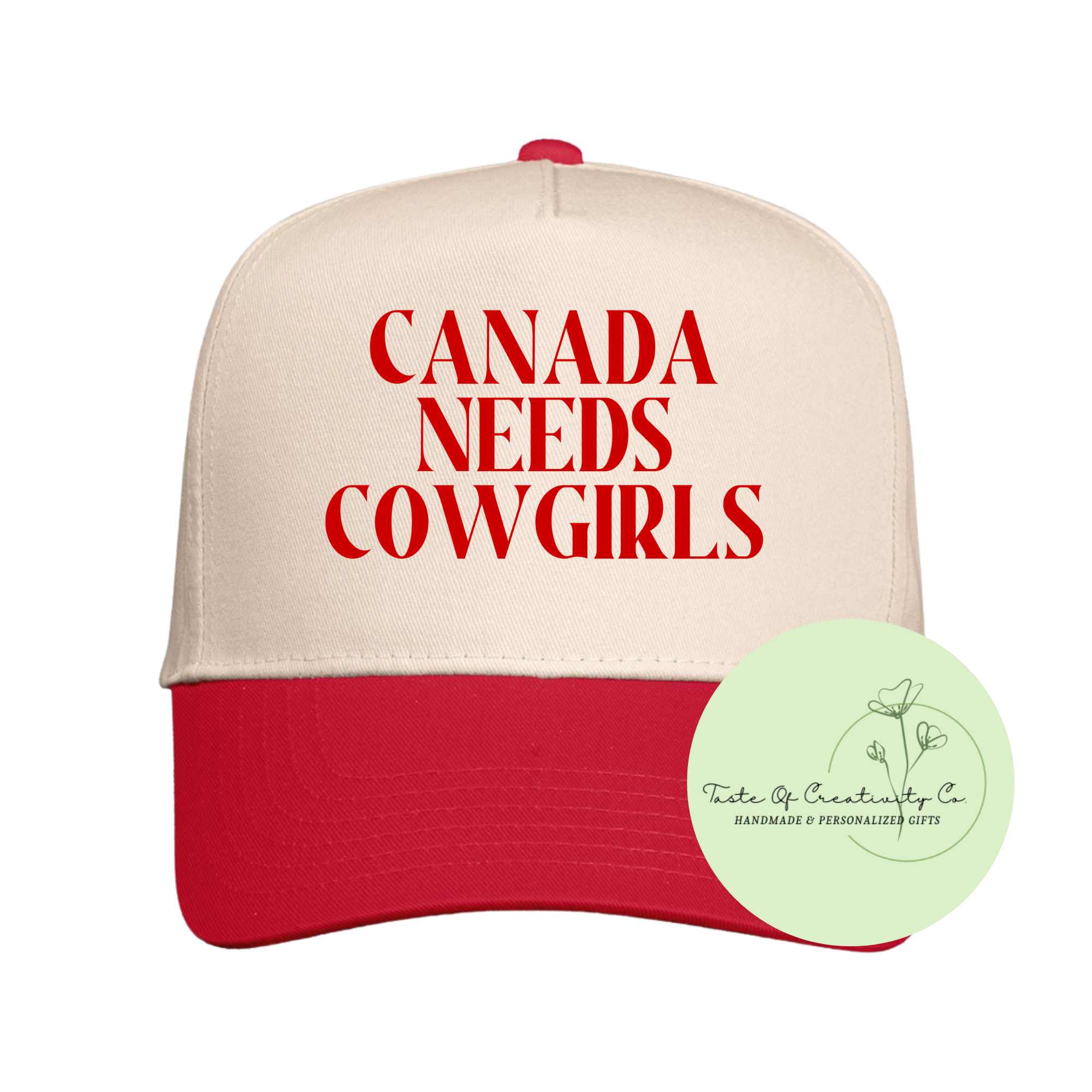 Canada Needs Cowgirls Trucker Cap, Gift for Her, Western Themed Apparel, Disco Cowgirl Collection (Copy): Natural/Black