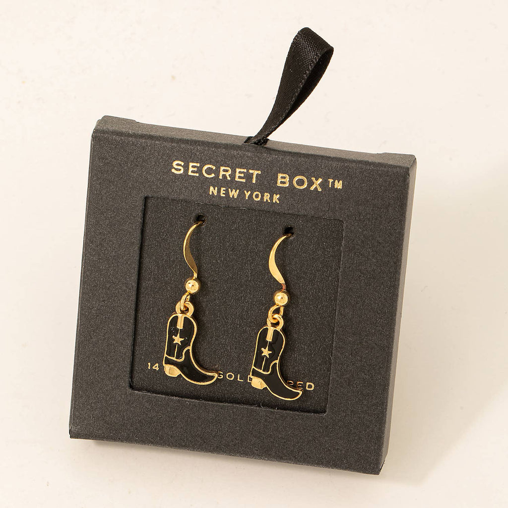 Secret Box Western Cowboy Boot Earrings: TQ