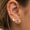 18K Gold Dipped Western Cowboy Stud Earring Set: G