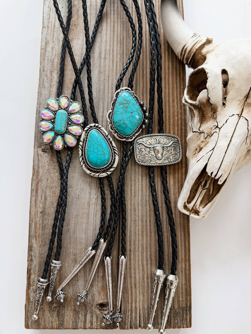 Western Bolo Tie Long Pendant Necklace: STYLE 19