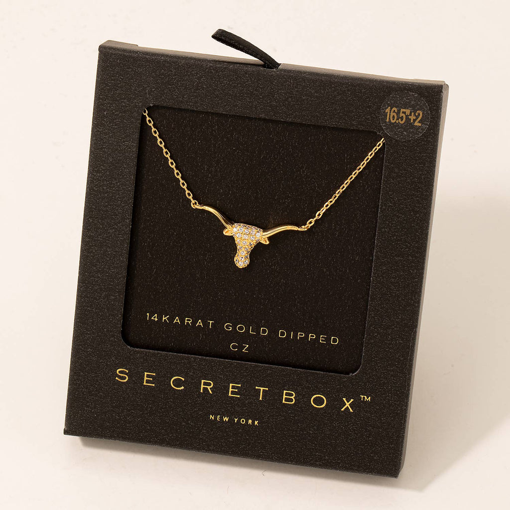 Stud Bull Head Pendant Necklace
