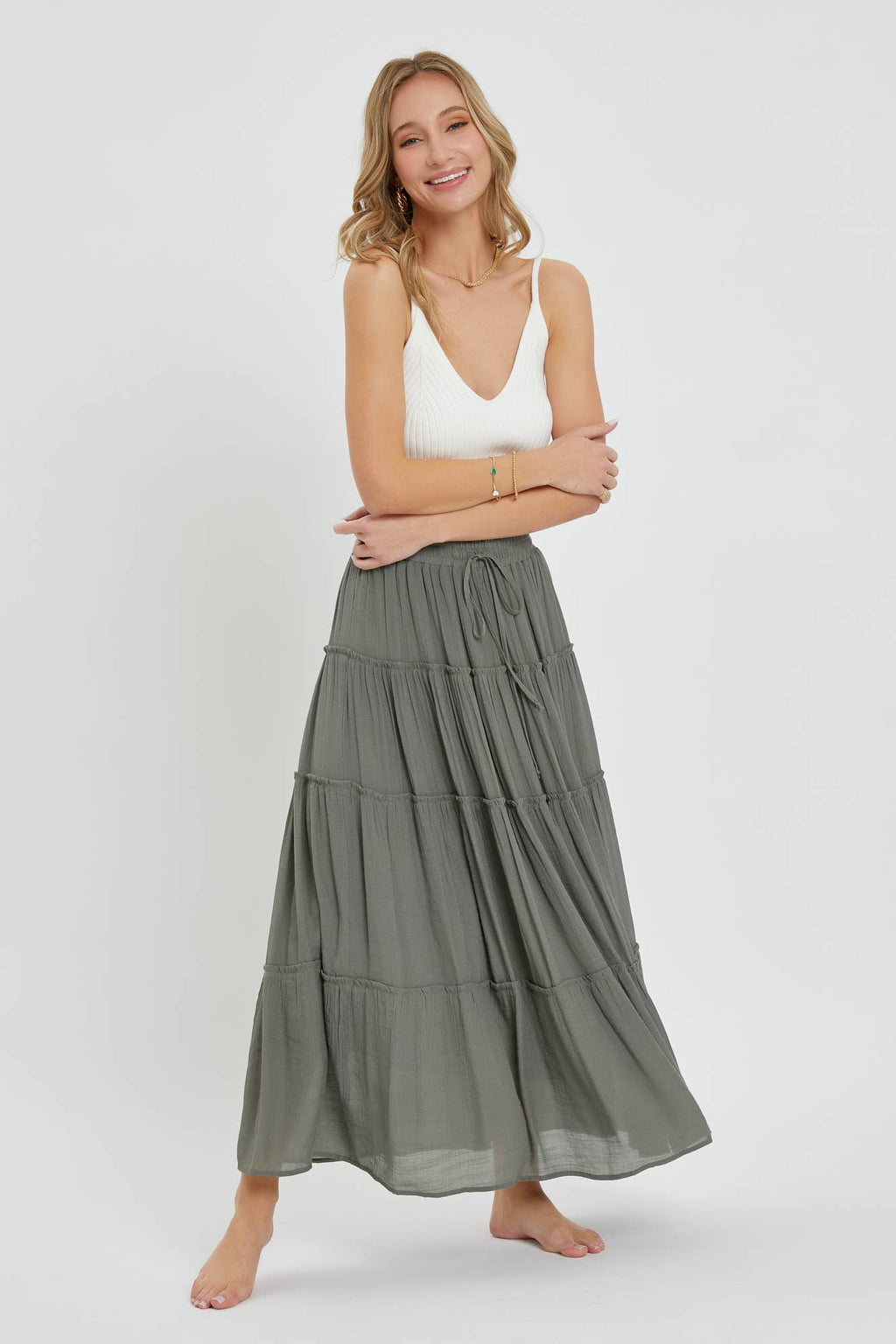 TIERED MAXI SKIRT