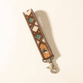 Myra Moonflower Handtooled Leather Keyfob in Sienna Sky: Sienna Sky