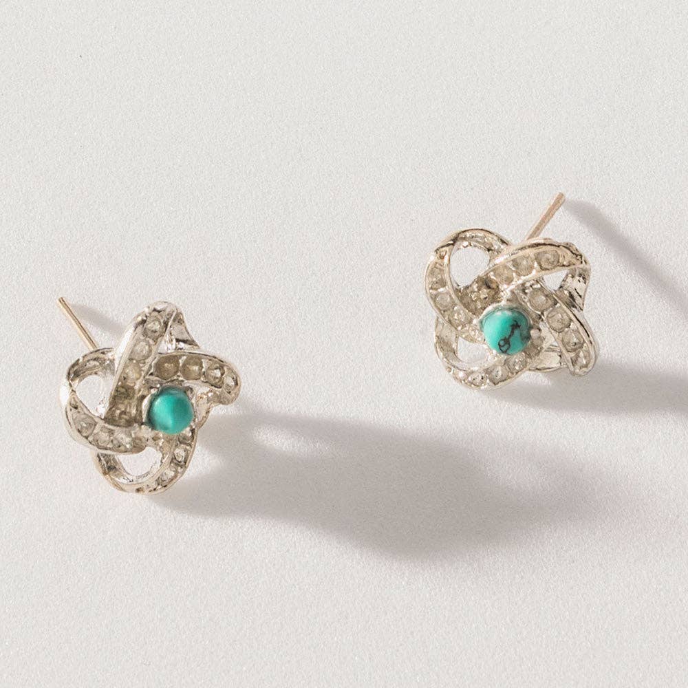 Turquoise Trails & Silver Tales Set of 16 Earrings: Single