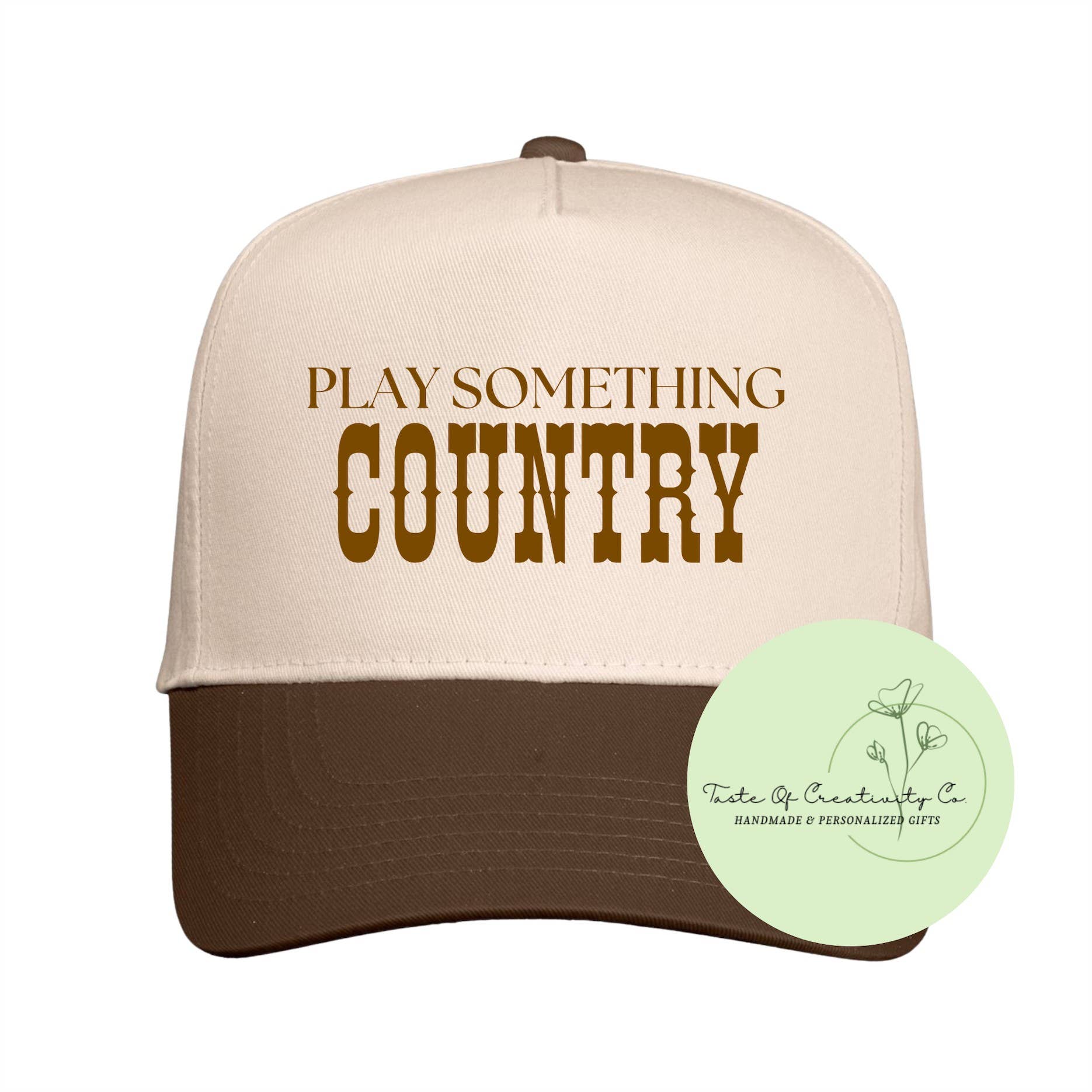 Play Something Country Trucker Cap, Gift for Her, Disco Cowgirl Collection: Natural/Black